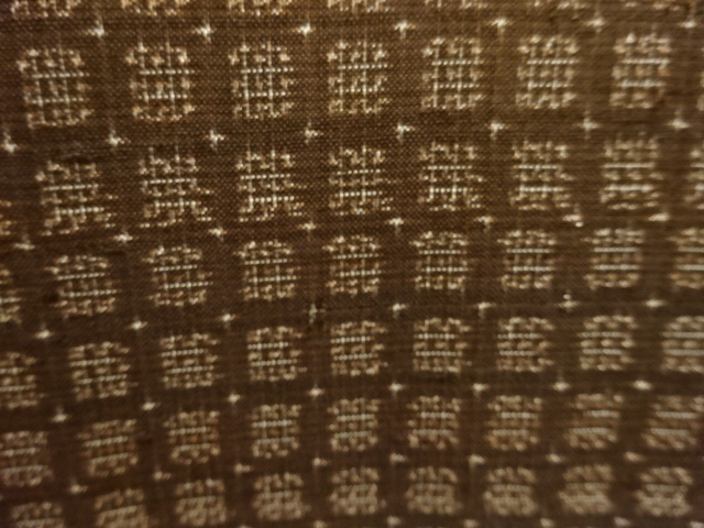 JAPANESE KIMONO / SILK / DORO OSHIMA TSUMUGI / WOVEN GRID